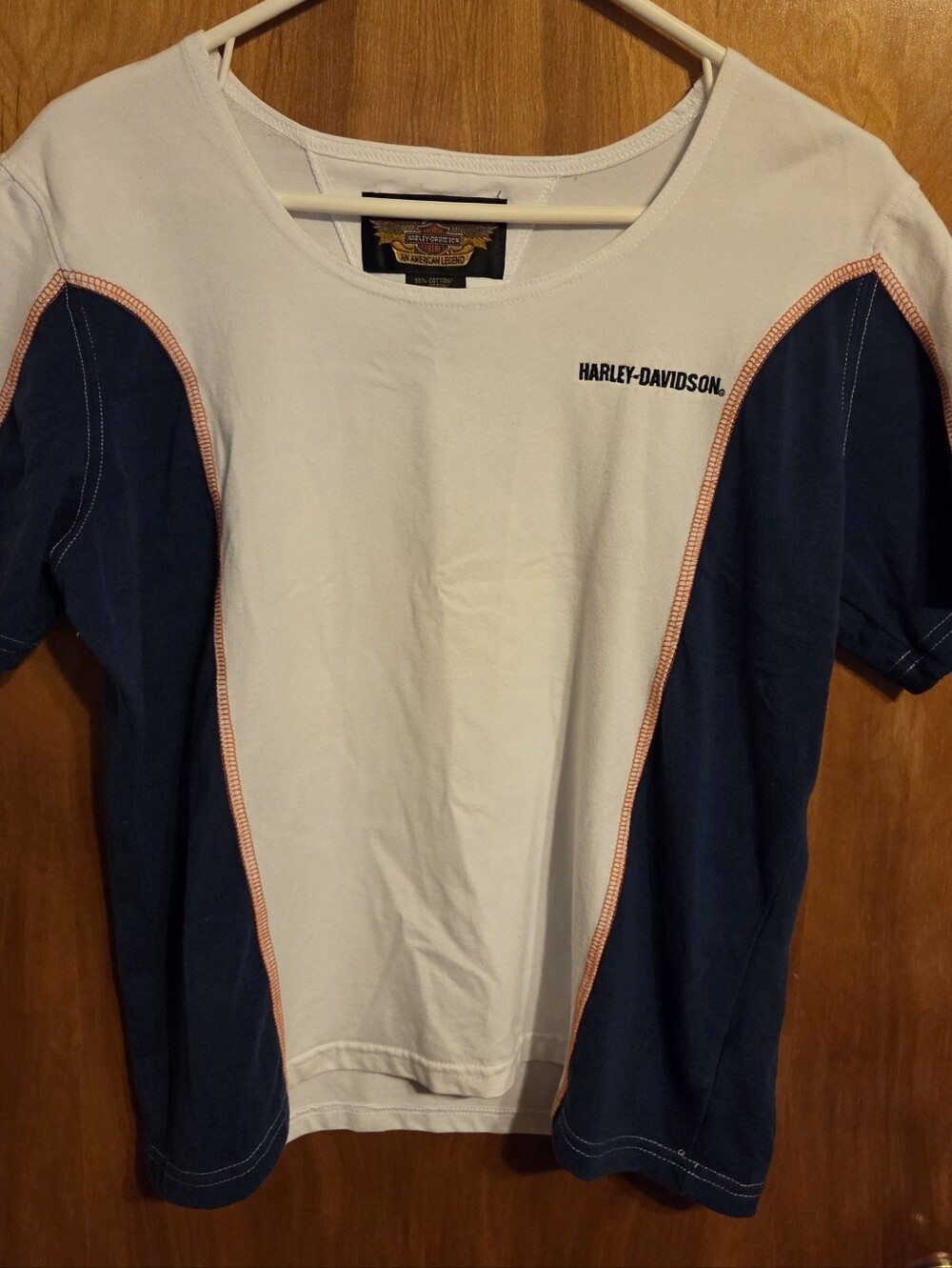 Women’s Harley Davidson Colorblock Fitted Tee Made in USA Size XL